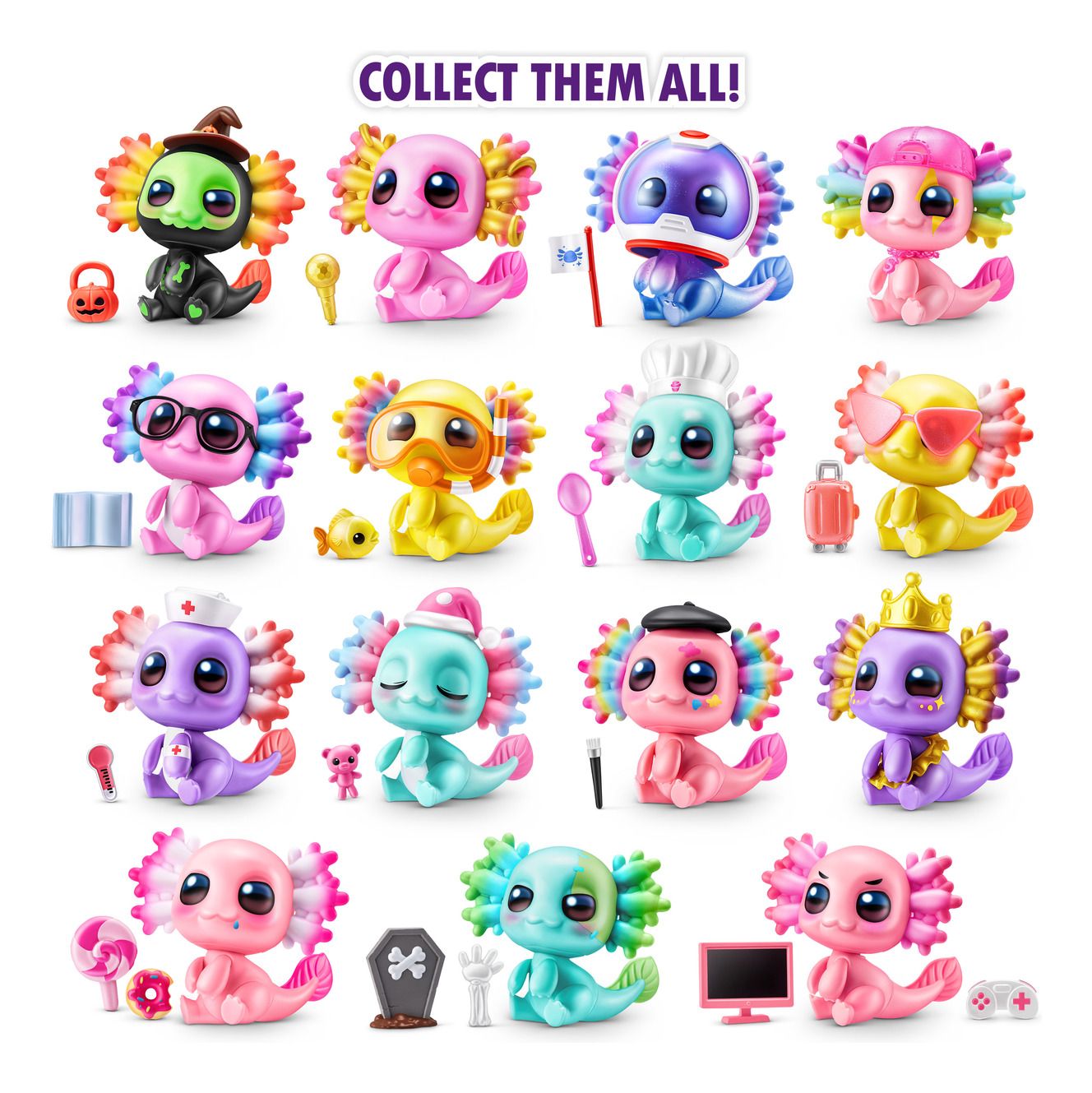 * 5 Surprise A-Lot-A Axolotls