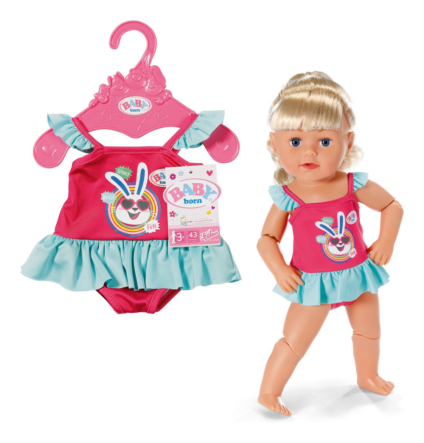Baby Born Swimsuits 2 Assorted 43cm