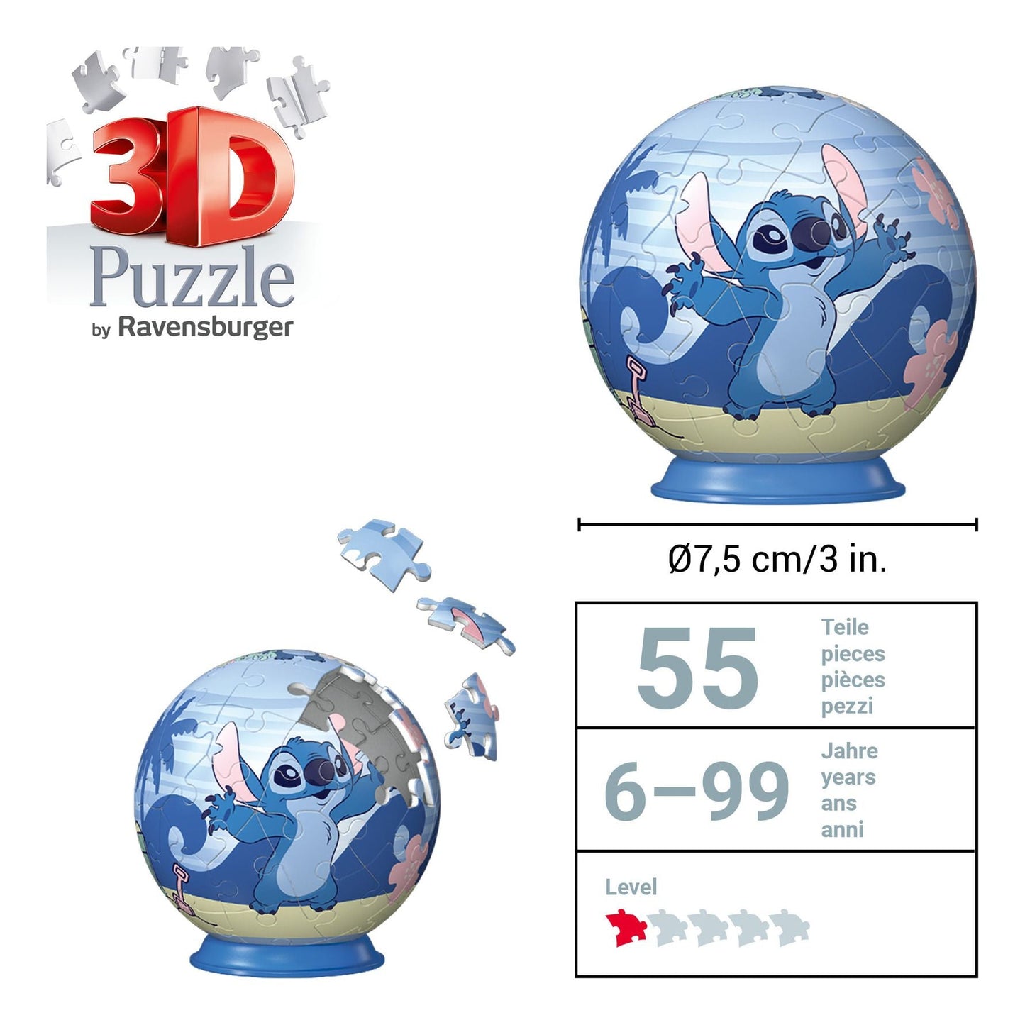 * Disney Stitch 3D Puzzle 54pc