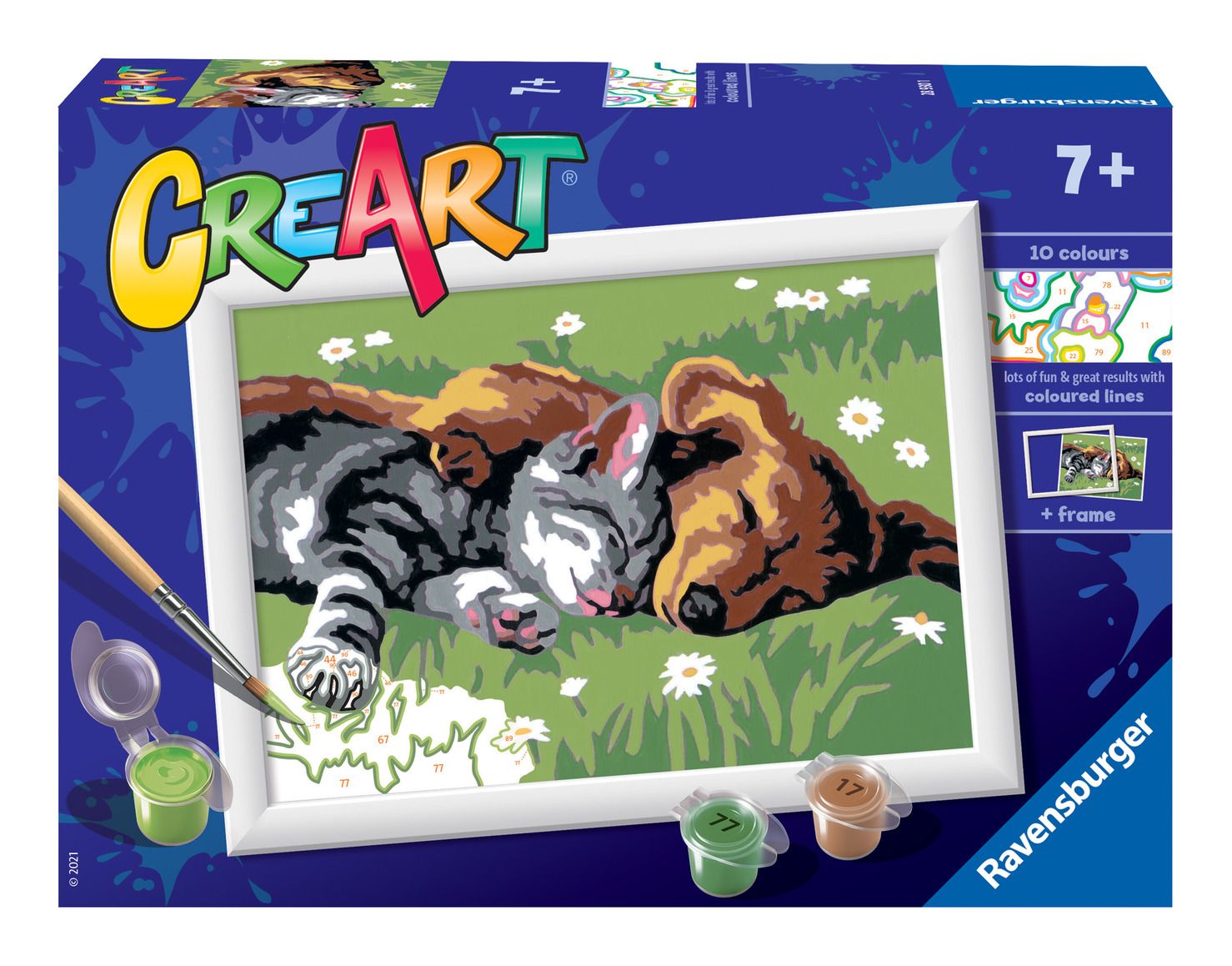 CreArt Paint by Numbers - Sleeping Cats and Dogs