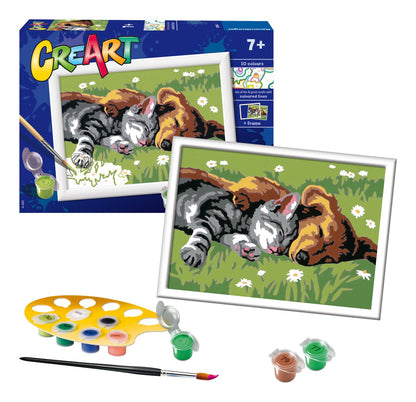 CreArt Paint by Numbers - Sleeping Cats and Dogs