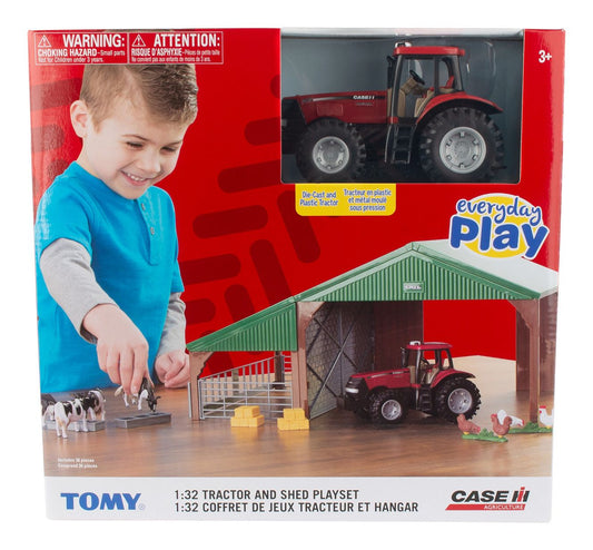 Farm Building Set with Case Tractor