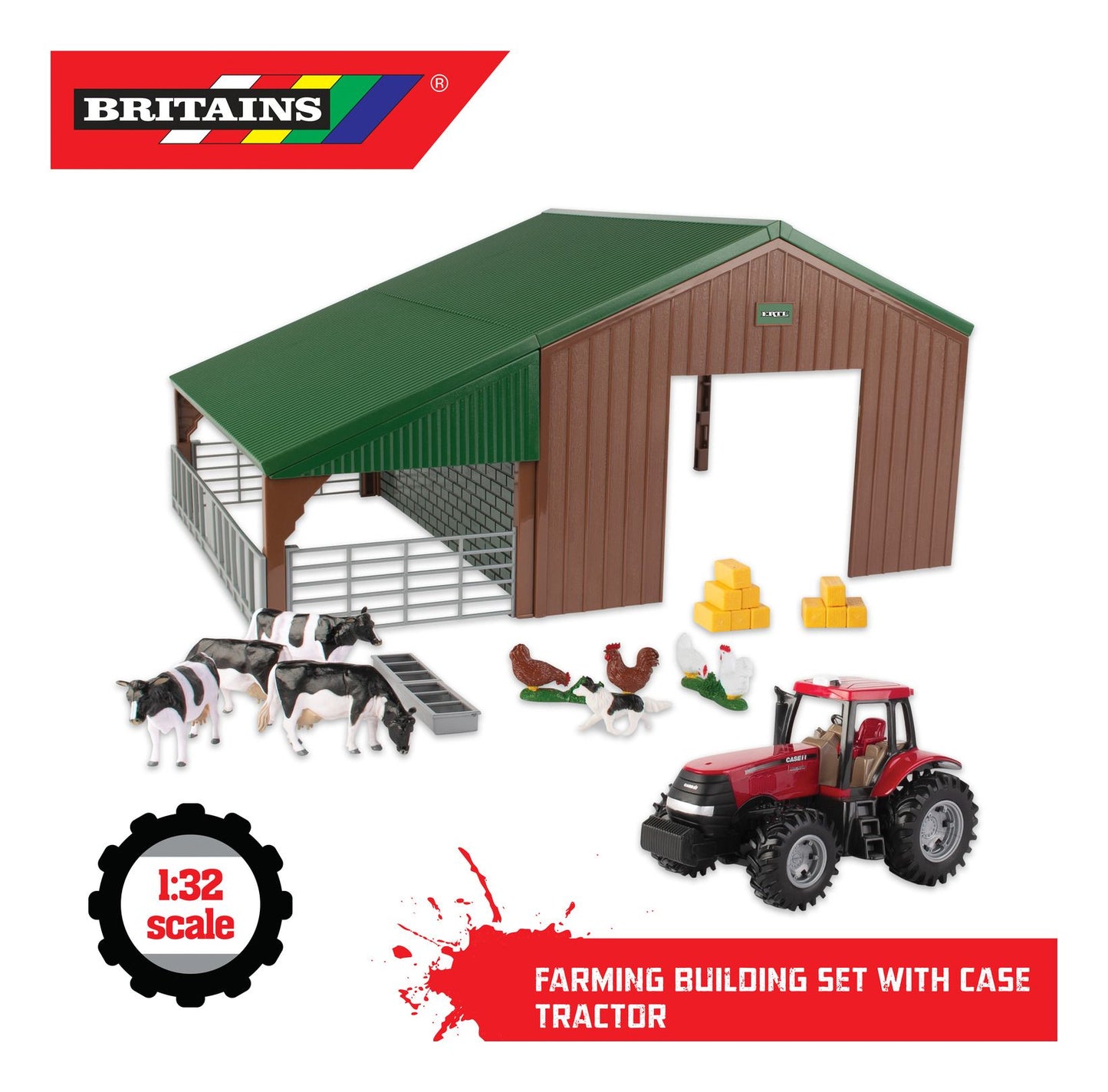 Farm Building Set with Case Tractor