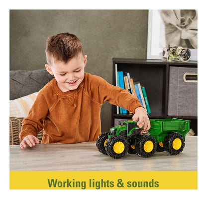 John Deere Lights & Sounds Tractor with Wagon