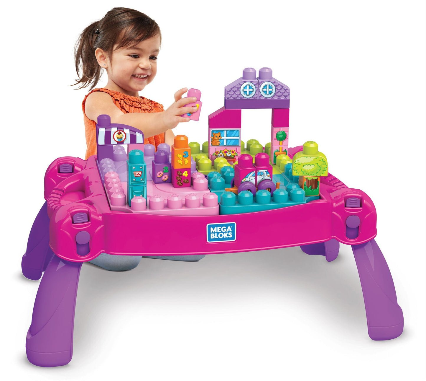 Mega Bloks Build n Learn Table Pink