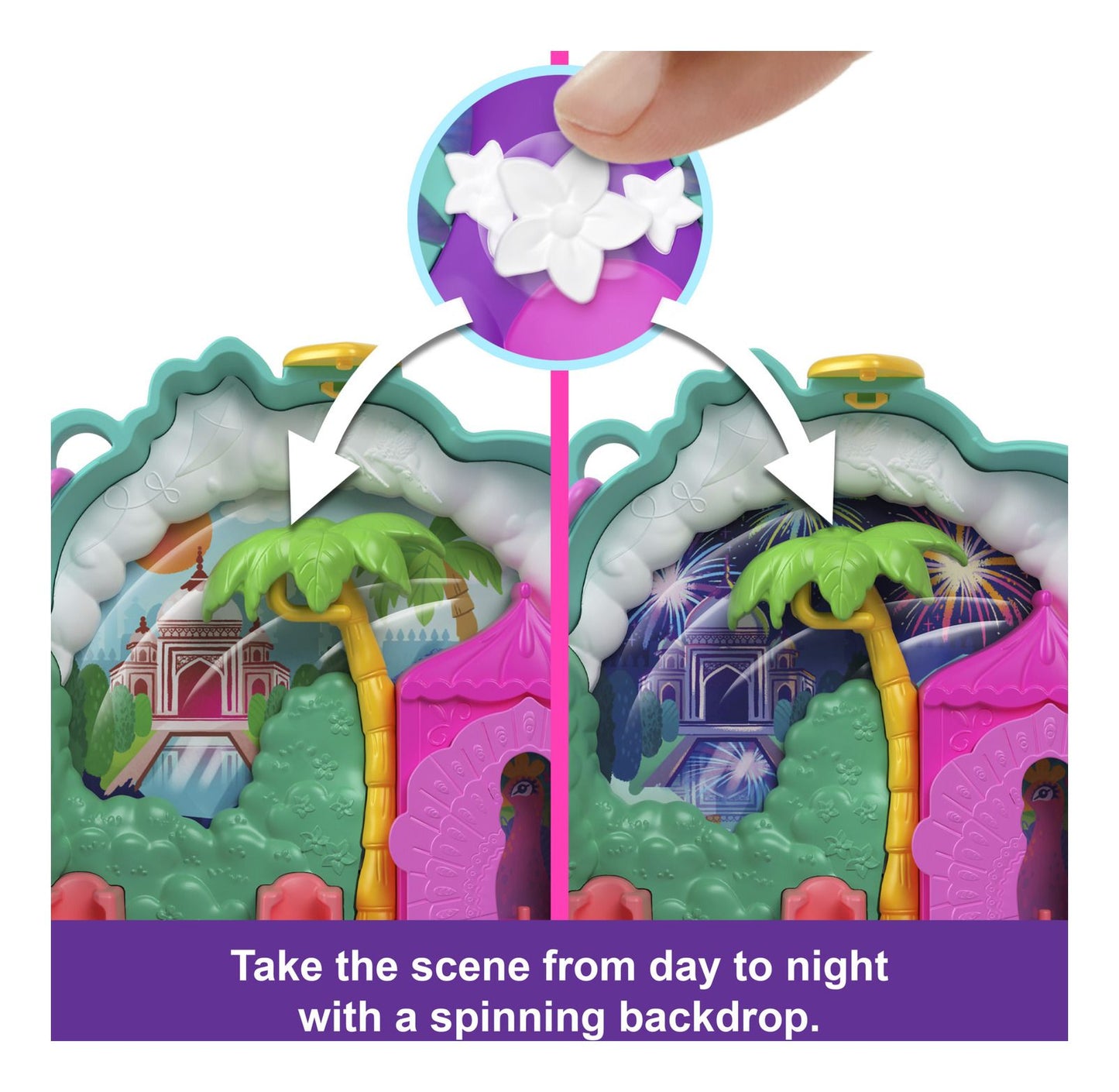 Polly Pocket India Peacock Animal Garden Compact