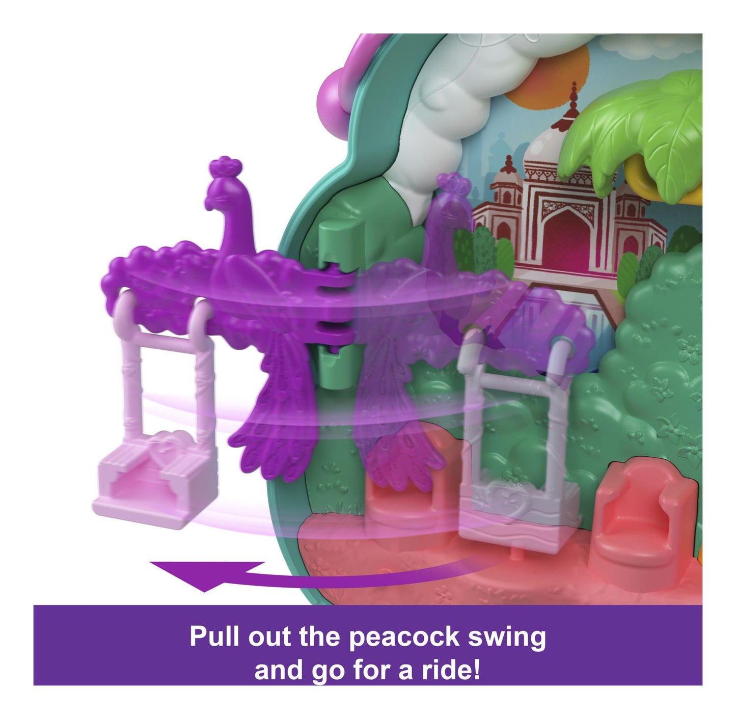 Polly Pocket India Peacock Animal Garden Compact