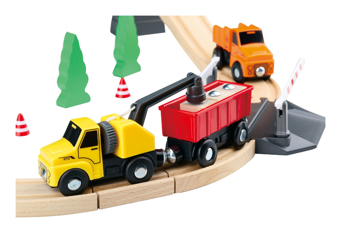 Wooden Construction Yard Train Set